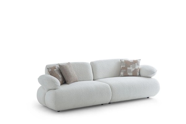 WeißEs Polstersofa Moderne Wohnzimmer Designer 3-Sitzer Couch-image