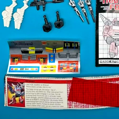 1985 INFERNO 100% COMPLETE w/TECH SPEC G1 TRANSFORMERS UNUSED HIGH GRADE - Image 4 of 4