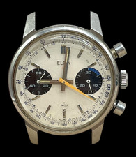 VTG Elgin Chronograph Panda Dial wristwatch 7450 Working