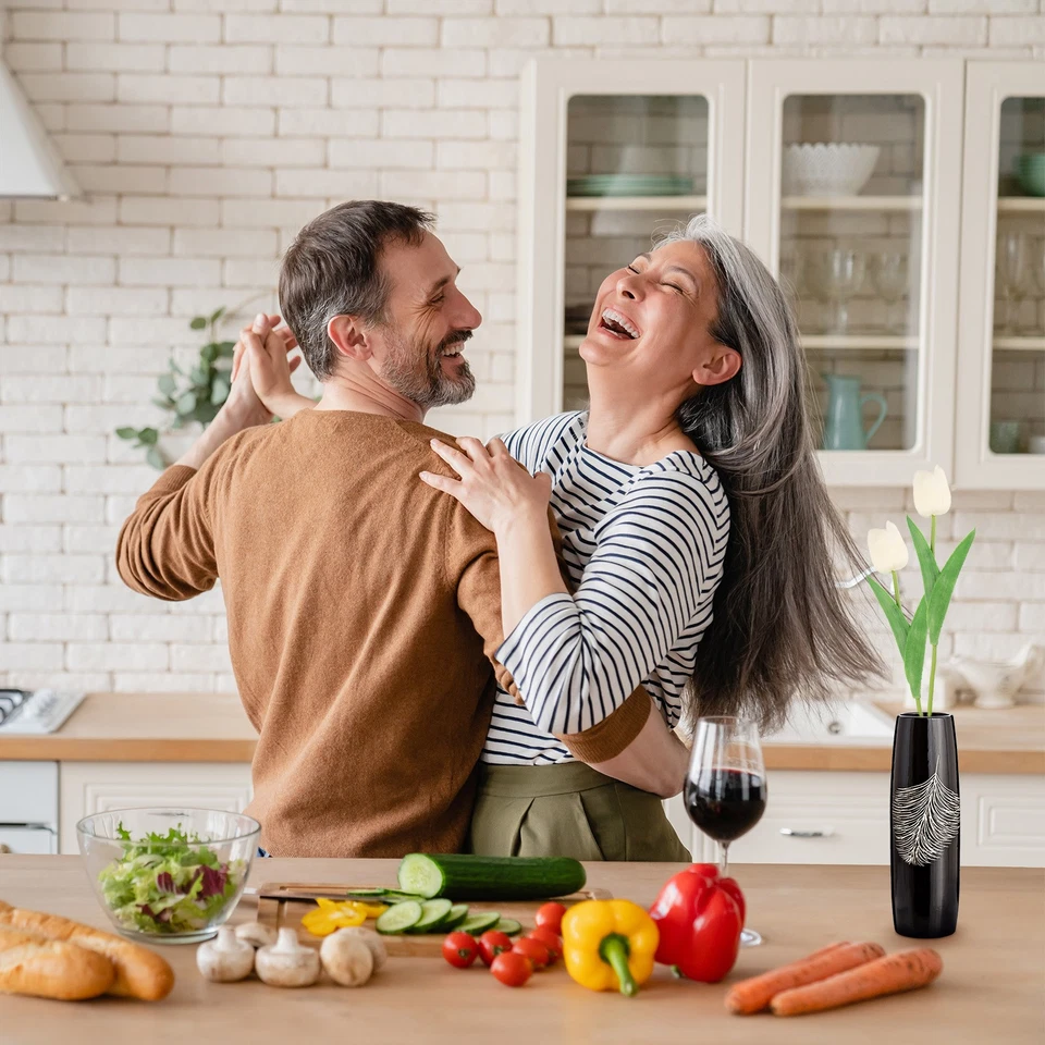 24Pcs Fake Tulips Artificial Flowers, PU Tulips with Stems, Yellow white - Image 4 of 4