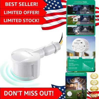 Versatile 3-Mode Motion Detector with 60 Feet Range   Easy Install,  Listed