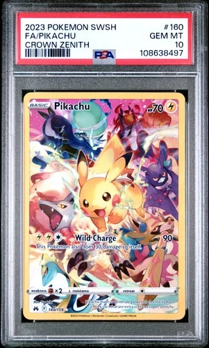 New Listing2023 POKEMON SWORD & SHIELD CROWN ZENITH #160 FULL ART/PIKACHU PSA 10