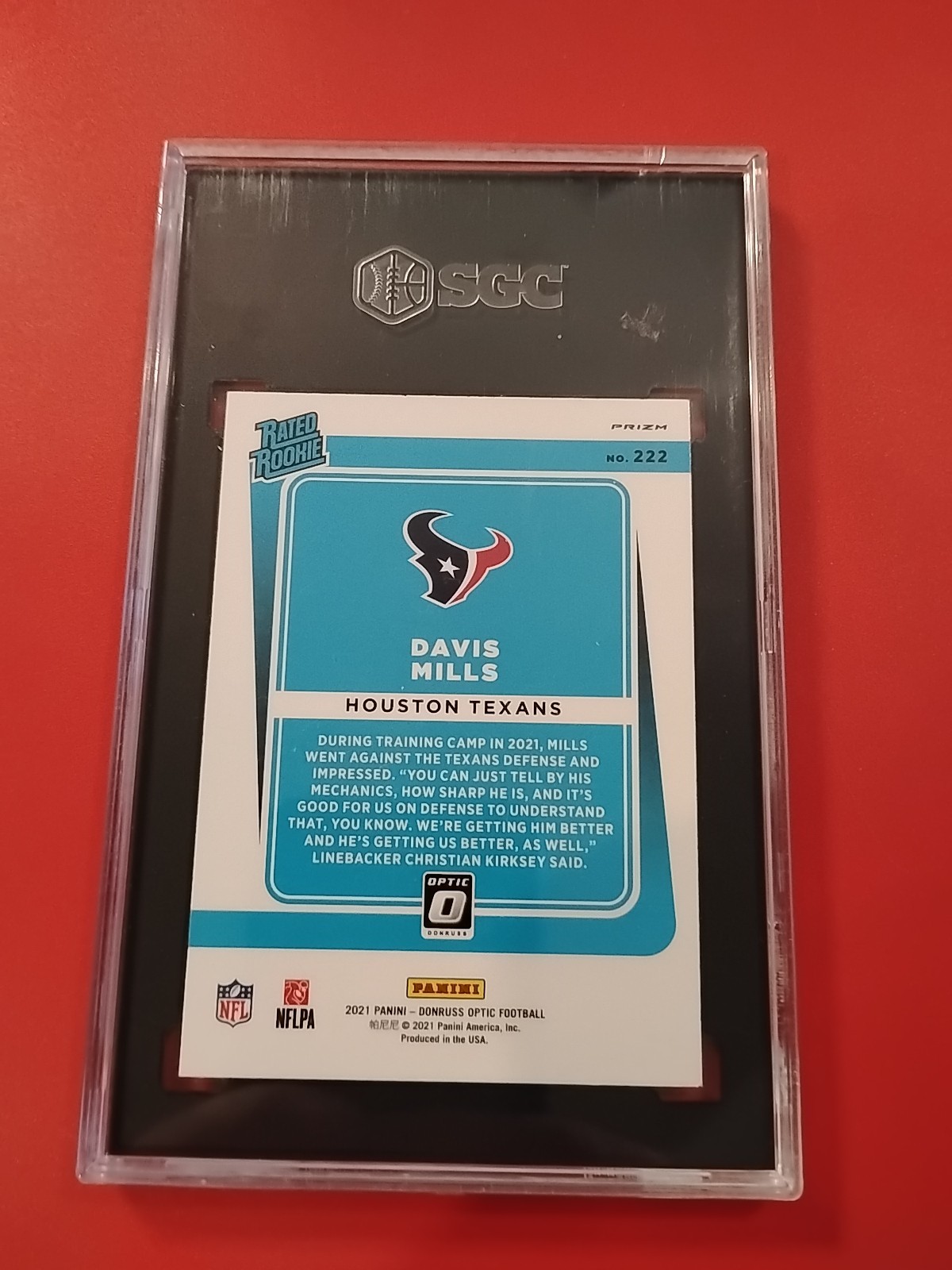 2021 Panini Donruss Optic - Rated Rookie Davis Mills #222 Blue Scope ...