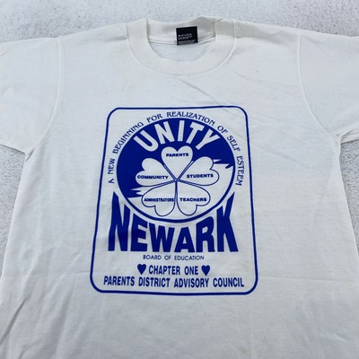 Vintage Newark Unity Shirt Mens XS New Jersey Community School Graphic 90s USA