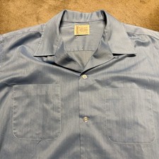 Vintage 60s /70s Penneys Towncraft Loop Collar Men's Button Up Longsleeve Shirt