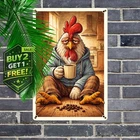 Vintage Chicken Farmhouse Kitchen Tin Sign Retro Poultry Wall Decor 8x12
