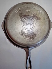 Griswold No.1022 Double Cast Iron Skillet Top-Restored-No Spin-Nickel Flake