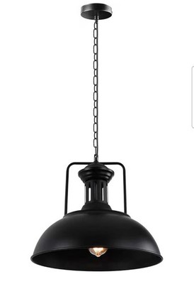 Vintage Decken Pendelleuchte Fassung Kuppel Metall Schirm Kette Retro Lampe