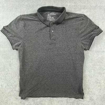 Giordano Tapered Fit Polo Mens XXL Short Sleeve Gray 1/4 Button Casual Shirt