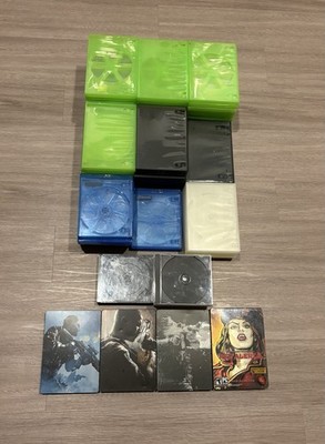 Lot of 81 Empty DVD Blu-ray CD-ROM Xbox Cases + 4 Steelbook COD Hardened Edition