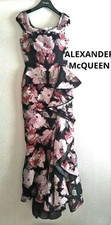 Authentic Alexander McQueen Vintage Sleeveless Dress Polyester Silk Size 40 Rare
