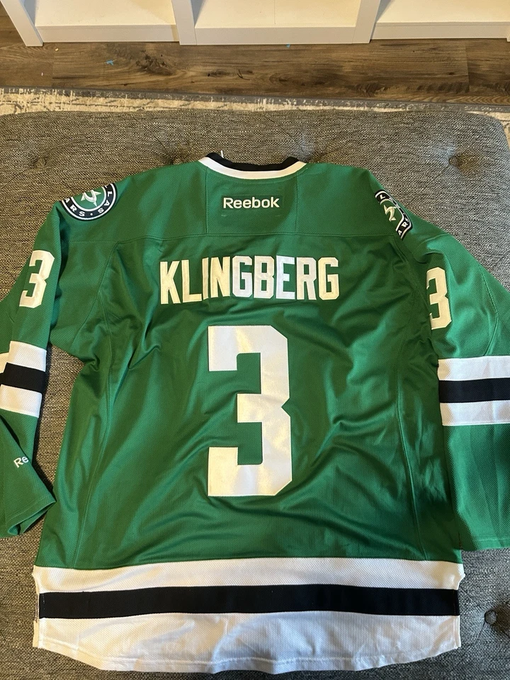 NHL Dallas Stars John Klingberg #3 Home Jersey XL Authentic Reebok Hockey - Image 2 of 3