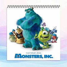 2026 Monsters Inc Calendar, Pixar Animated Movie Fan Gift Kids Room Decor