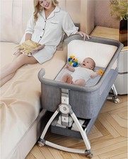4 in 1 Baby Bassinet Crib,Portable Bassinets Bedside Sleeper with Comfy Mattress