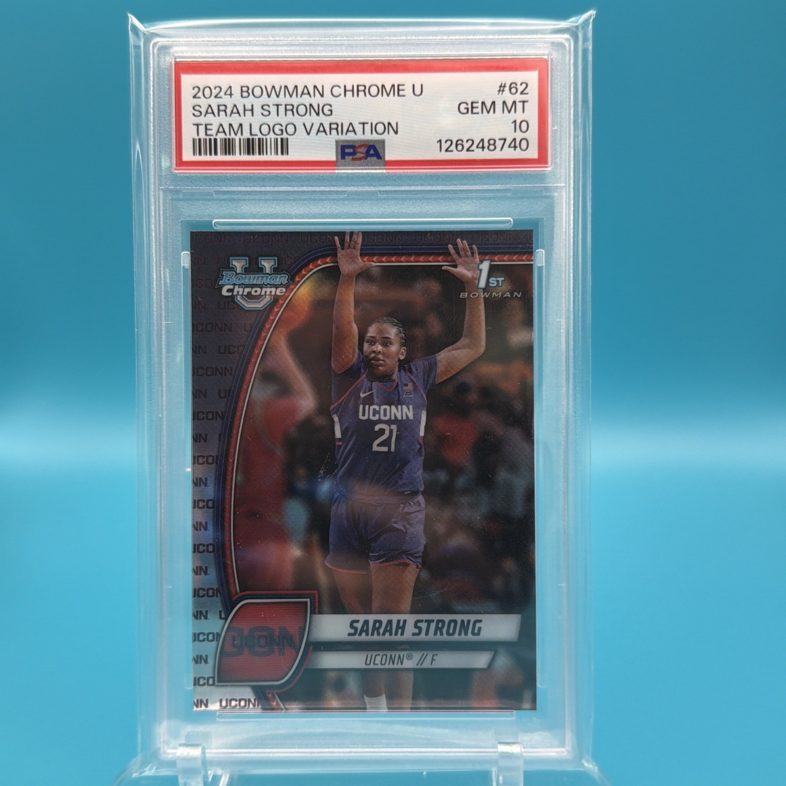 2024-25 Bowman University Chrome - Sarah Strong #62 Team Logo Refractor (RC)