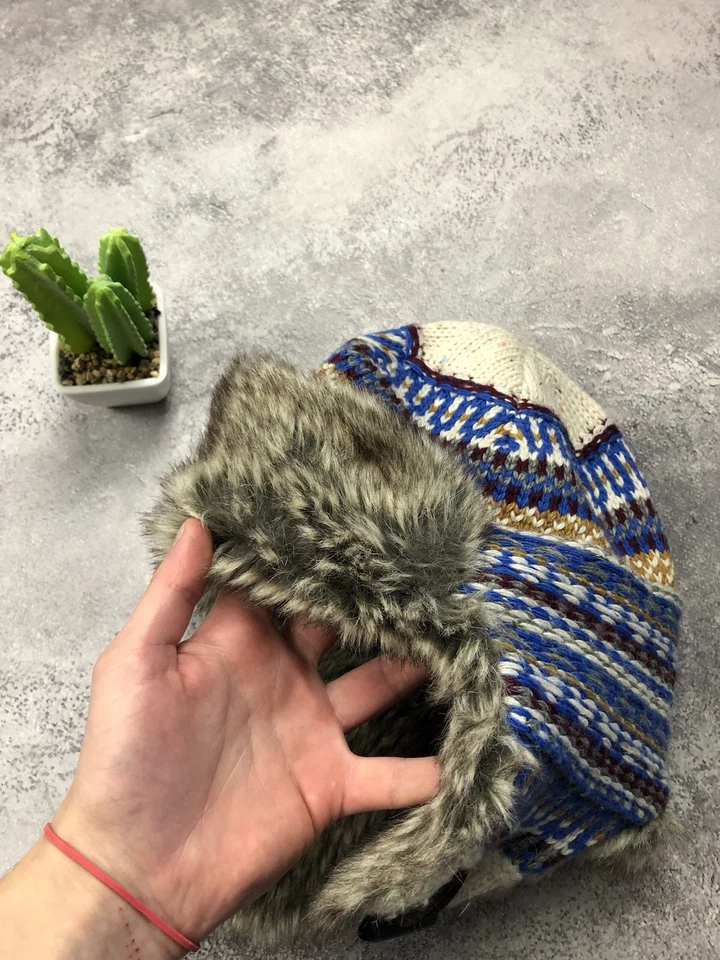 Sombrero completo Mohair Ushanka de piel sintética de colección gorra cazador trampero talla OS japonés Foto 3 de 4