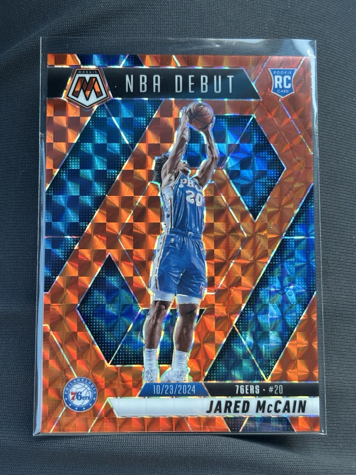 2024-25 Panini Mosaic - NBA Debut Jared McCain #263 Orange Mosaic Prizm /249