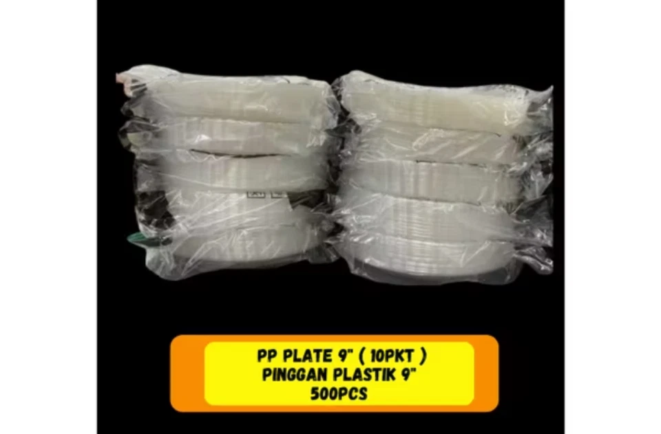 500pcs Disposable plastic plate Solid White Plates for party's - Image 3 of 3