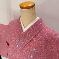 Japanese Kimono Komon Vintage Komon awase Polyester Free Shipping M size 5187