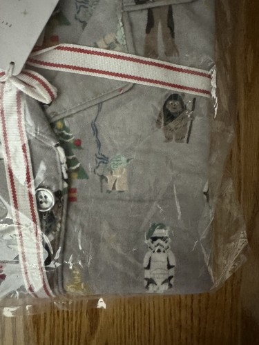 PIGIAMA POTTERY BARN TEEN STAR WARS FLANELLA ORGANICA VESTIBILITÀ AMPIA PICCOLO NATALE - Foto 3 di 4