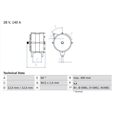 Drehstromgenerator BOSCH 0 986 045 990