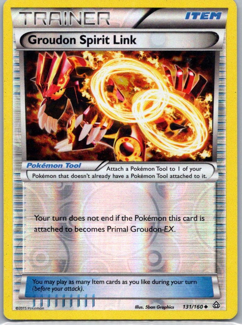 Pokemon TCG Groudon Spirit Link 131/160 Primal Clash Rev Holo LP