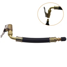 Tire Inflation Tools Rubber Valve Extension 90 Degree Bent Swivel End Brass Stem