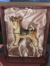 Nobility Fox Terrier Bejewled Dog Figurine- #3923 New in Box