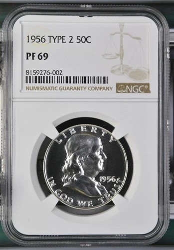 1956 50C Type 2 Proof Franklin Half Dollar - NGC PF69 - Free Shipping