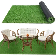 Indoor Outdoor Artificial Grass Rug 4FT X 6FT, Realistic Green Turf Carpet Fl...