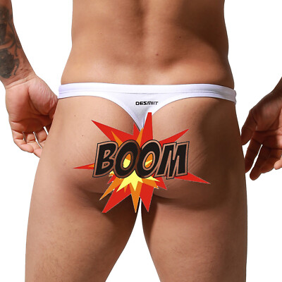 DESMIIT  Men Slim fit Swim Bikini Expose Swimwear sunbeam G-strings swimsuit