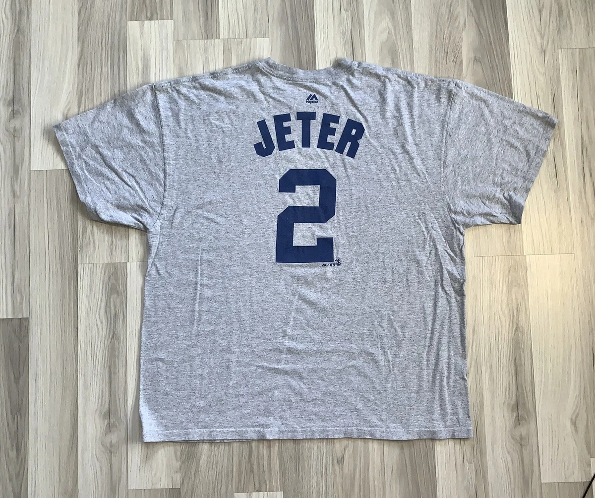 New York Yankees Derek Jeter Jersey T-shirt Men’s 2XL Gray/Navy