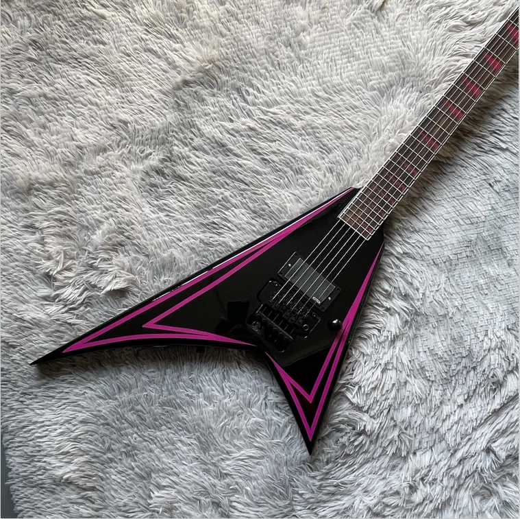 Solid Body Electric Guitar Jack Black FR Bridge Pink Strip 24