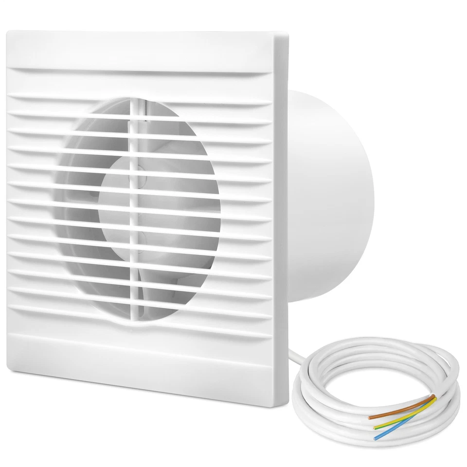 UK Silent Bathroom Extractor Fan 4inch 100mm White Kitchen Toilet Shower