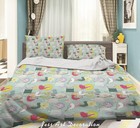 3D Teapot Bird Floral Hand Drawn Quilt Cover Set Duvet Cover Bedding Pillowcases