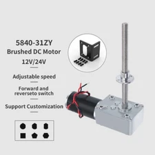 5840-31ZY Worm Gear Reduction Self-locking Motor Threaded Long Shaft M8 DC12V24V