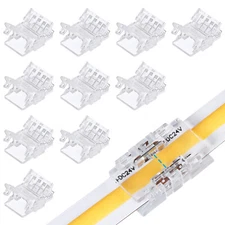 10-Pack 2 Pin 10mm LED Strip Light Connectors UL Listed
