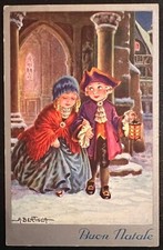 CARTOLINA AUGURALE "BUON NATALE-A LUME DI LANTERNA" ILL. BERTIGLIA VG