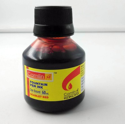 5 x Camel Füllfederhalter Tinte SCHARLACHROT Flaschen 60 ml 2 Unzen Camlin 5 ...