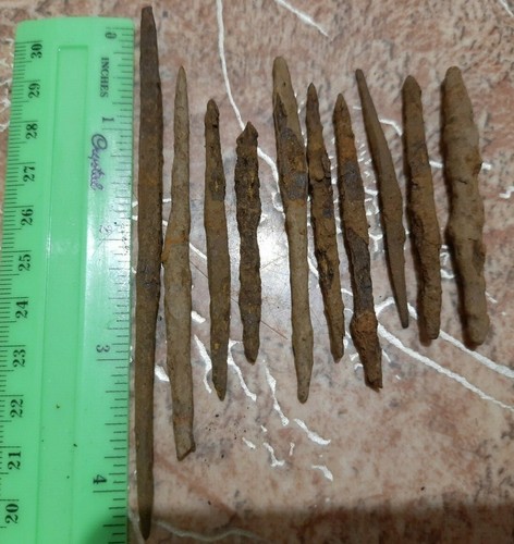 Vintage arrowhead Spear Dart antique Ancient Artifact METAL DETECTING FIN 10 pcs