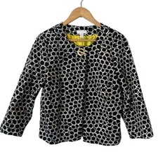 Charter Club black white circle print toggle close jacket PM