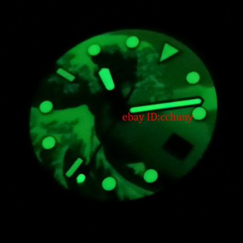 28.5mm Luminous Kanagawa Surfing Watch Dial Brushed Hands Fit NH35 NH36 movement - Picture 4 of 5