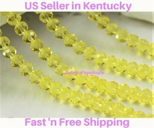 30 pcs 6x4mm Citrine Rondelle Czech Crystal beads 4x6mm for Jewelry making