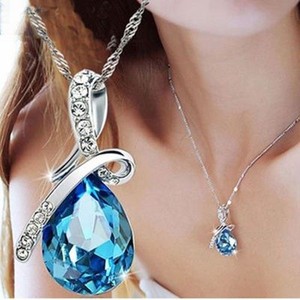 Women-039-s-Fashion-Silver-Chain-Crystal-Rhinestone-Pendant-Necklace-Jewelry-Gift