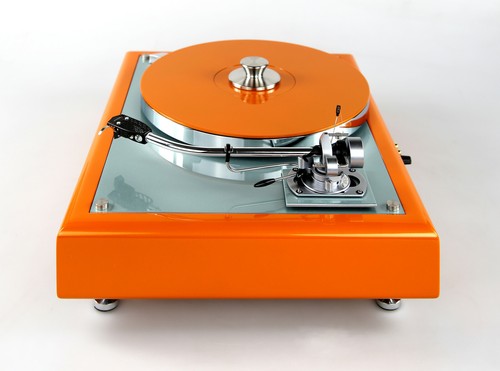 Restaurierter Thorens TD160 Plattenspieler electric orange ice blue mit SME 3009 - Picture 7 of 11