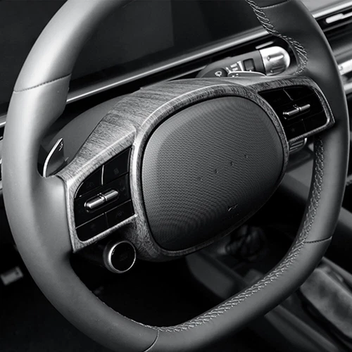 Holzmaserung Lenkrad Blende Abdeckung Rahmen Für Hyundai Ioniq 5 Ioniq 6 Zubehör - Bild 3 von 5