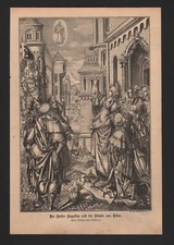 Feather Lithograph 1930, The Emperor Augustus and the Sibyl of Tibur.