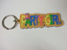 Party Girl - NEW-Colorful Name Key-chain Key-ring Name Bag Tag Gift - Orange