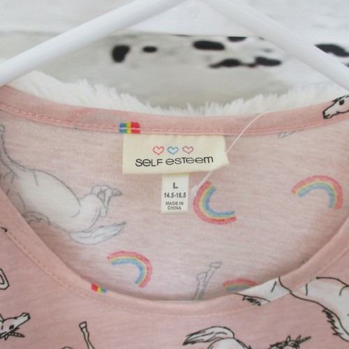 Self Esteem Girls Large (14/16) 3 piece Faux Fur Vest T-Shirt Headband Unicorns - Picture 4 of 7