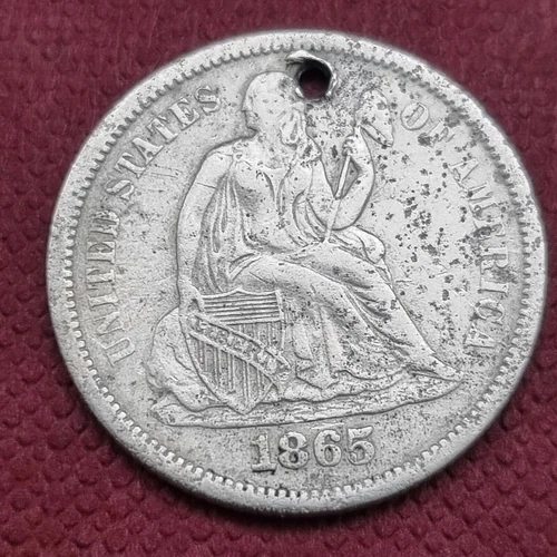 1865 S Seated Liberty Dime 10c Better Grade XF Details RARE #43823